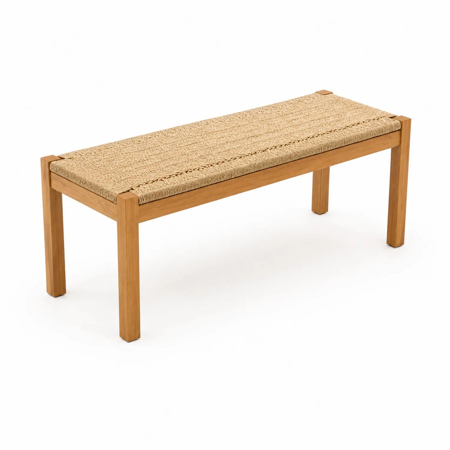 Banc en teck et corde de papier