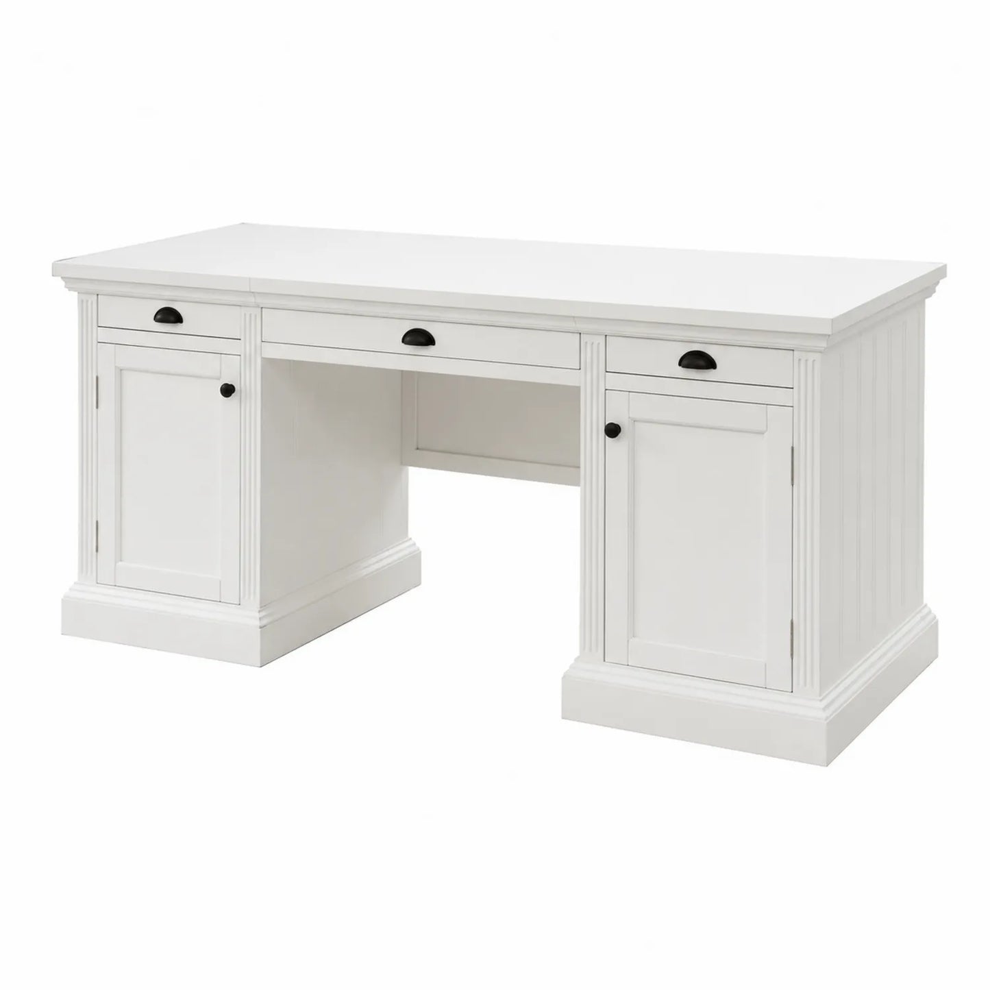 Bureau en bois avec tiroirs et placards 160cm x 60cm x 75cm