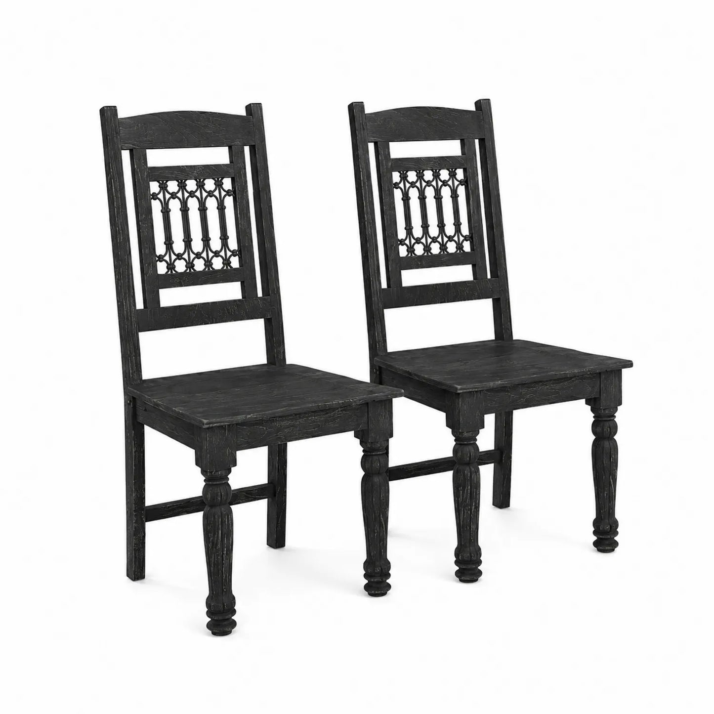 Lot de 2 chaises en bois noir