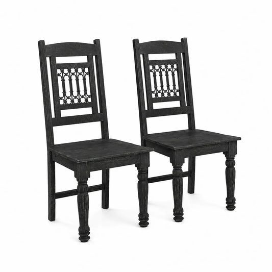 Lot de 2 chaises en bois noir