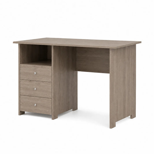 Bureau en bois avec trois tiroirs, 120x60x75 cm, Chêne