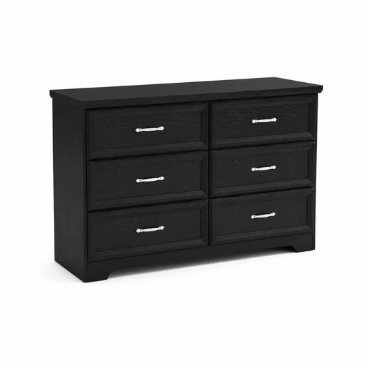 Commode 6 tiroirs en bois Noir