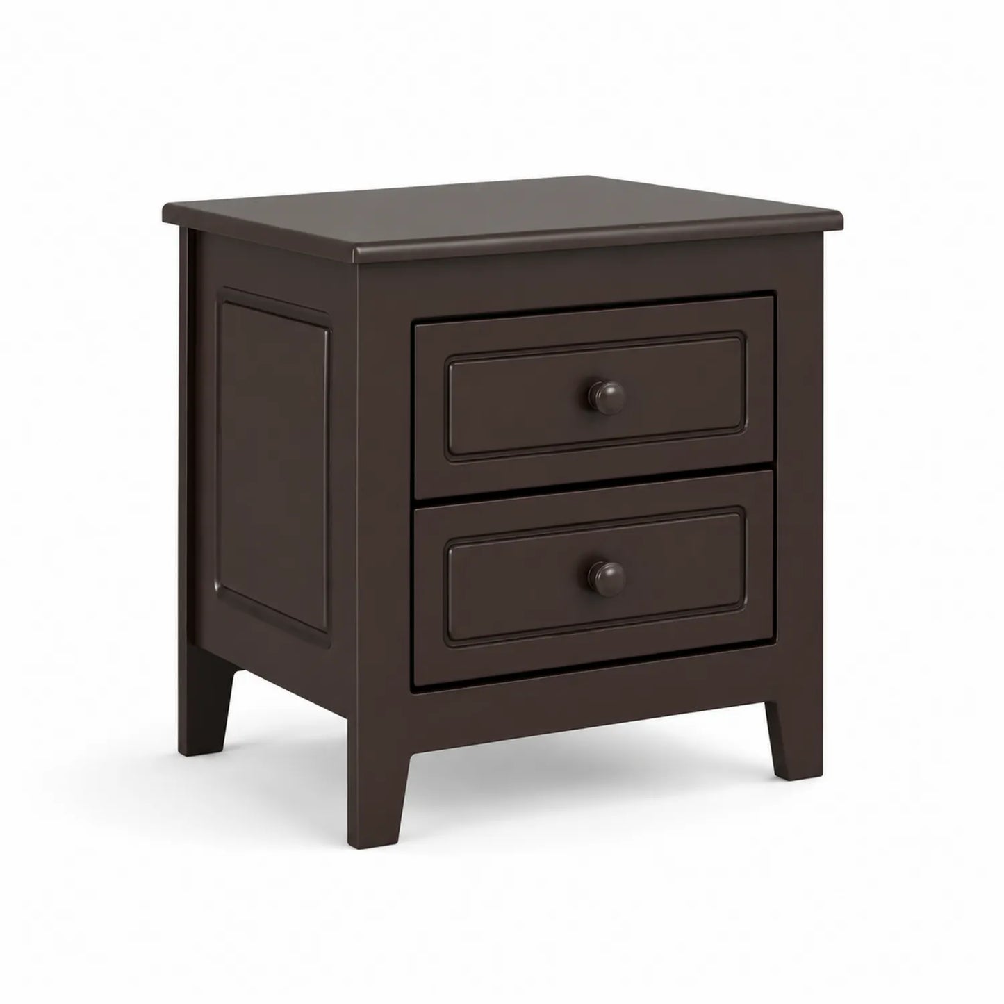 Table de chevet en bois MDF Brun Foncé 2 tiroirs 60x40x45cm