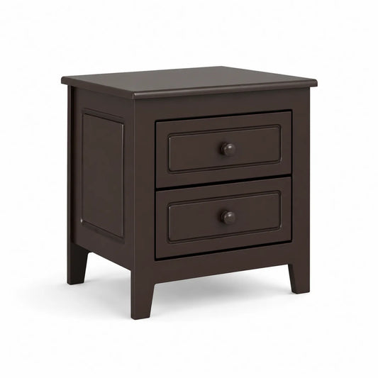 Table de chevet en bois MDF Brun Foncé 2 tiroirs 60x40x45cm
